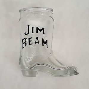 Jim Beam Bourbon Cowboy Boot Whiskey Shot Glass Vintage (1)